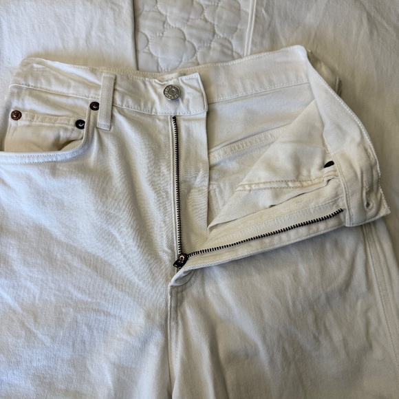 Agolde 90's Pinch Waist High Rise Straight Jeans in White Size 25 - Picture 3 of 11
